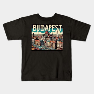 Budapest Travel Retro Poster Kids T-Shirt